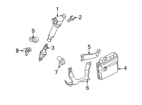 2012 Toyota Sienna Powertrain Control ECM Lower Bracket Diagram for 89668-08030