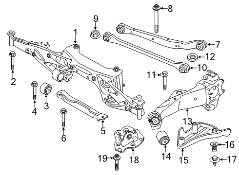 2019 BMW X2 Rear Suspension, Lower Control Arm, Upper Control Arm, Stabilizer Bar, Suspension Components REAR AXLE CARRIER Diagram for 33316883011