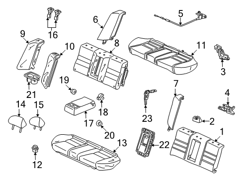 2010 Honda Accord Rear Seat Components Pad & Frame, Rear Seat-Back Diagram for 82127-TA0-J71