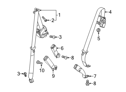 2021 GMC Acadia Seat Belt Buckle End Diagram for 84749818