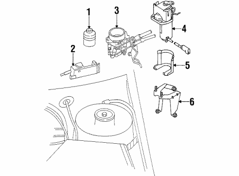 1995 Ford Contour Cruise Control System Actuator Diagram for F5RZ9N825BA