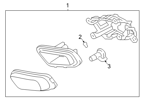 2010 Kia Rio Bulbs Front Fog Lamp Assembly, Left Diagram for 922011G610