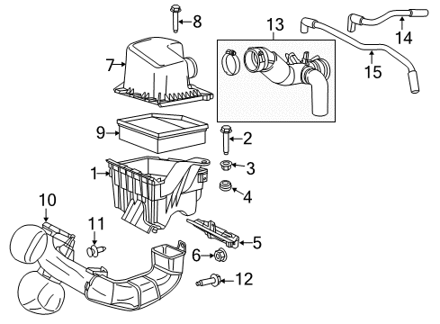 2015 Dodge Dart Filters Air Cleaner Duct Diagram for 68213900AB