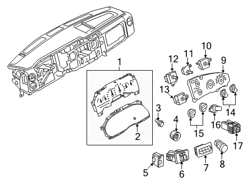 2010 Ford E-250 Instruments & Gauges Fan Switch Knob Diagram for F8UZ-18513-AA