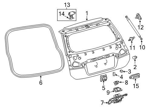 2011 Lexus CT200h Lift Gate Back Door Stay Assembly, Left Diagram for 68960-76041