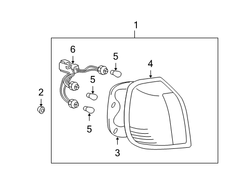 2004 Hyundai XG350 Bulbs Lamp Assembly-Rear Combination, RH Diagram for 92402-39600