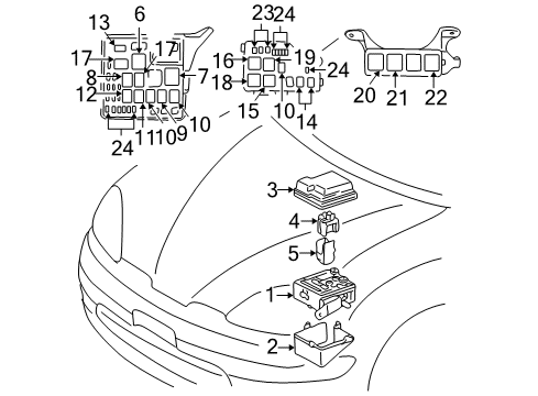 2003 Toyota Prius Powertrain Control Relay, Skid Control Diagram for 88263-24030