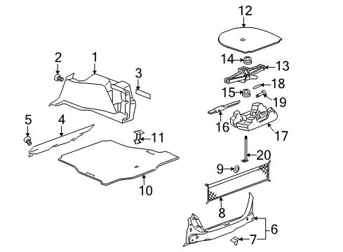 2009 Buick LaCrosse Interior Trim - Rear Body Headlamp Assembly Wing-Nut Diagram for 11589079