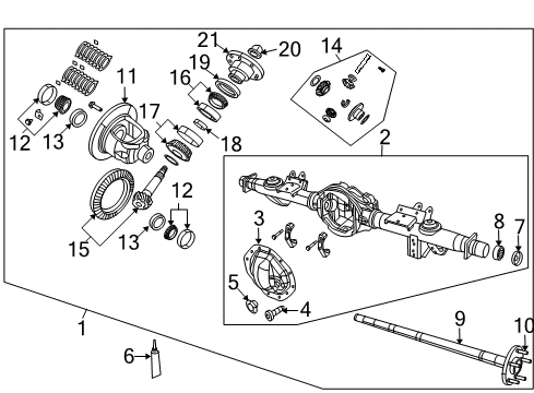 2011 Ram 1500 Axle & Differential - Rear DIFFERNTL-Differential Diagram for 68053299AB