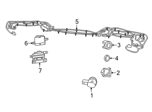 2020 Jeep Wrangler Electrical Components - Rear Bumper Bezel-Park Distance Diagram for 6MH83RXFAB