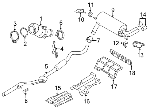 2019 BMW 440i Exhaust Components Front Silencer Diagram for 18308638781