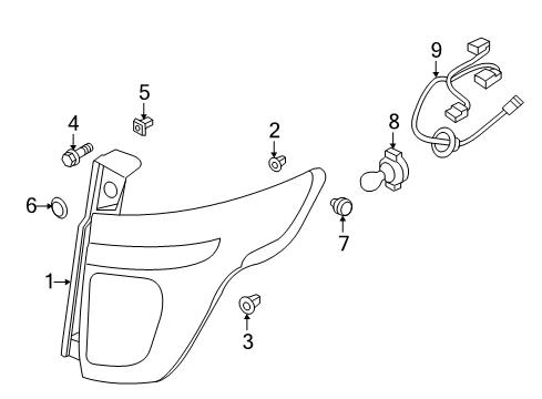 2015 Ford Explorer Bulbs Tail Lamp Assembly Diagram for BB5Z-13405-D
