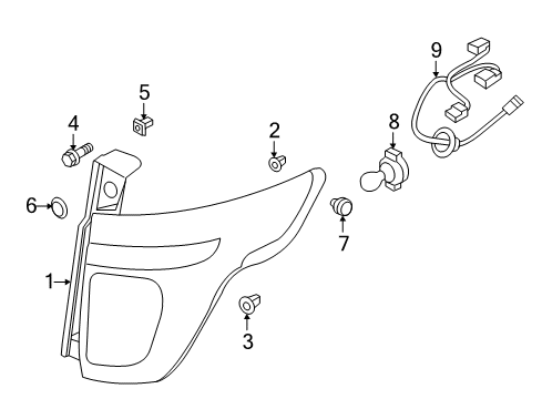 2015 Ford Explorer Bulbs Tail Lamp Assembly Diagram for DB5Z-13405-C