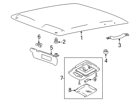 2003 Hyundai Accent Interior Trim - Roof Room Lamp Assembly Diagram for 92800-4B000-YL