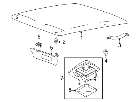 2003 Hyundai Accent Interior Trim - Roof Plug-Trim Mounting Diagram for 85325-21000-YL