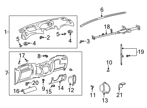 Diagram for 2003 Toyota Echo Cluster & Switches, Instrument Panel 
