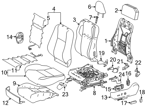 2014 Toyota RAV4 Power Seats Recliner Knob Diagram for 84921-60180-C0