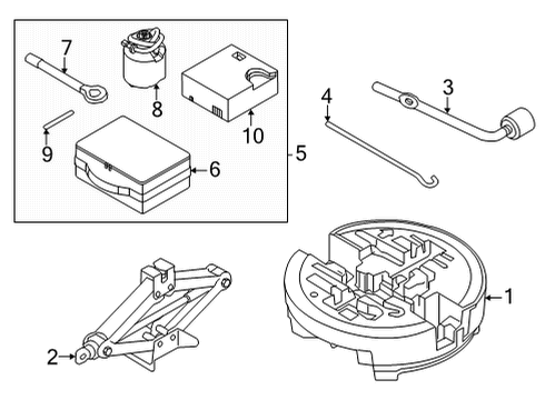 2021 Genesis GV80 Jack & Components Spanner Diagram for 09135-1E000