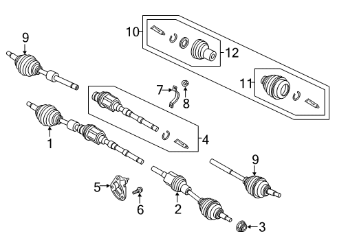 2020 Ford EcoSport Drive Axles - Front Mount Bracket Diagram for GN1Z-3K305-A