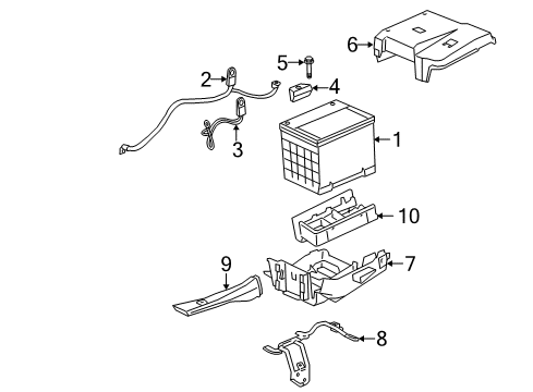 2006 Pontiac G6 Battery Battery Tray Diagram for 15217067