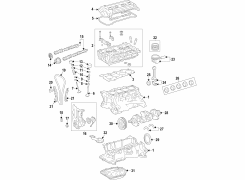 2021 Kia Forte Engine Parts, Mounts, Cylinder Head & Valves, Camshaft & Timing, Variable Valve Timing, Oil Cooler, Oil Pan, Oil Pump, Crankshaft & Bearings, Pistons, Rings & Bearings Roll Rod Bracket Assembly Diagram for 21950K0100