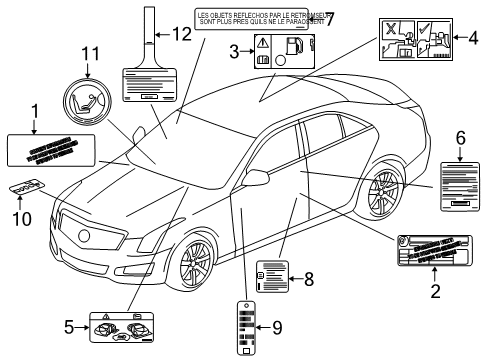 2018 Cadillac CT6 Information Labels Fuel Label Diagram for 20933713