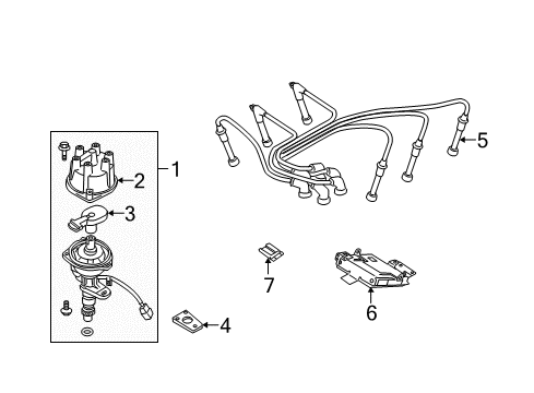 2001 Nissan Xterra Ignition System Cable Set High Tension Diagram for 22440-3S510