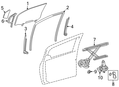 2016 Toyota Yaris Front Door - Glass & Hardware Window Handle Plate Diagram for 69268-0D030