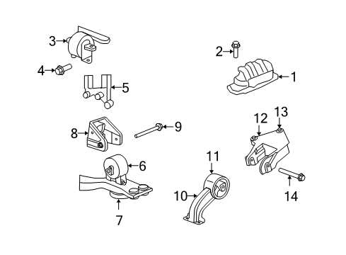 2009 Chrysler Sebring Engine & Trans Mounting Bracket-Engine Mount Diagram for 5085074AE