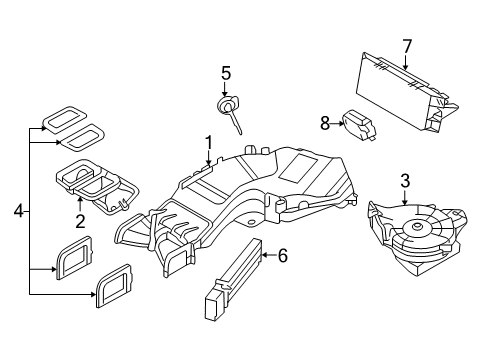 2015 BMW X5 Auxiliary Heater & A/C A/C Control Panel, Rear Cabin Diagram for 64119396075