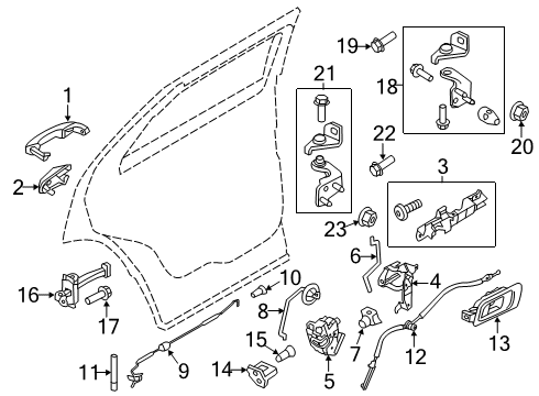 2017 Ford Police Interceptor Utility Rear Door Handle Rod Diagram for BB5Z-7826460-A