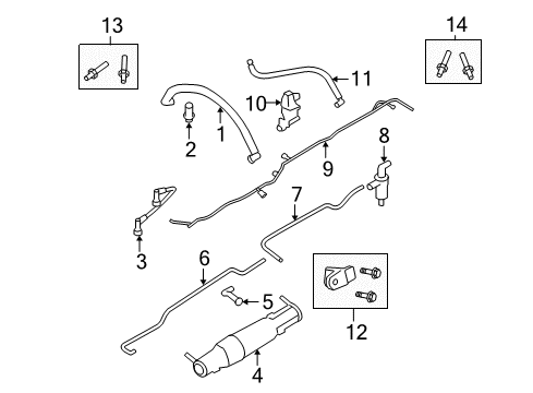 2006 Ford Explorer Emission Components Tube Assembly Diagram for 6L2Z-6758-BA
