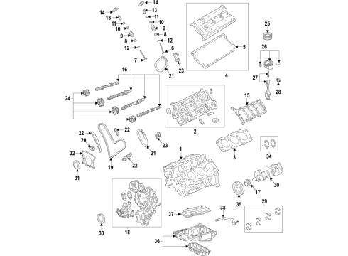 2020 Lexus LS500h Engine Parts, Mounts, Cylinder Head & Valves, Camshaft & Timing, Oil Pan, Oil Pump, Crankshaft & Bearings, Pistons, Rings & Bearings, Variable Valve Timing Pan Sub-Assembly, Oil, N Diagram for 12101-31241