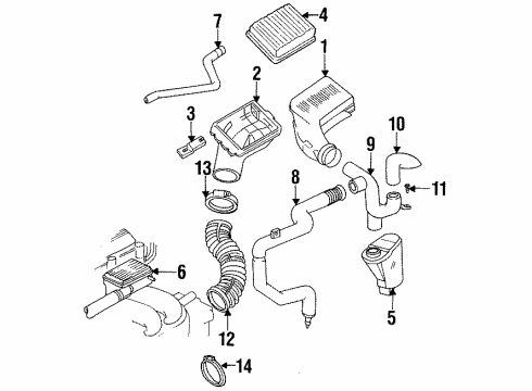 1993 Oldsmobile Achieva Filters Hose Asm-Crankcase Vent(Oil Separator To Air Cleaner) Diagram for 24572340