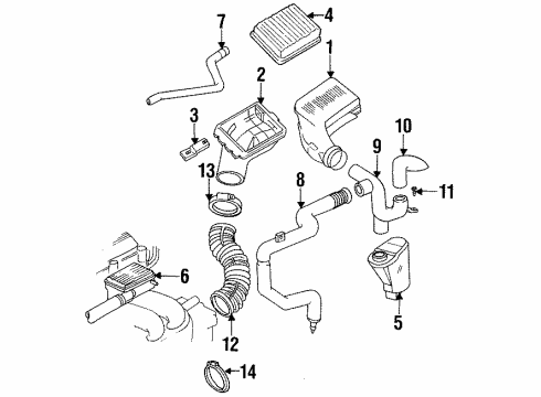 1993 Oldsmobile Achieva Filters Duct Asm-Front Air Intake Diagram for 24571945