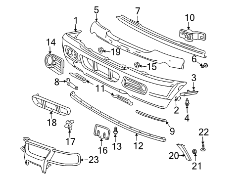 Diagram for 2003 Ford Explorer Front Bumper 