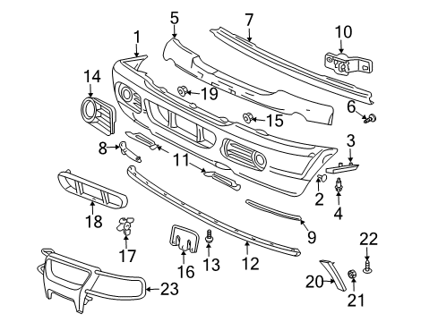 2003 Ford Explorer Front Bumper Outlet Tube Bolt Diagram for -W505427-S439