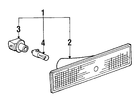 1988 BMW 750iL Rear Lamps - Side Marker Lamps Bulb Socket Diagram for 63141376979