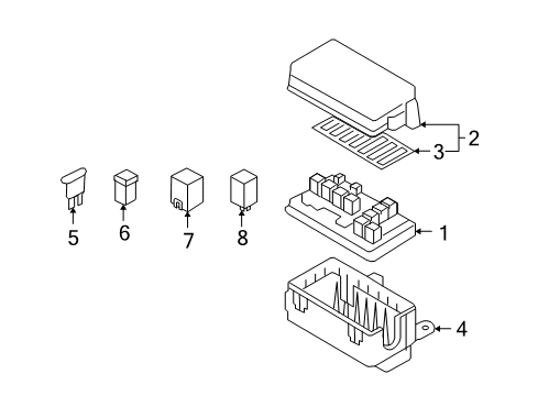 2008 Chevrolet Aveo Flashers Upper Cover Diagram for 96651049