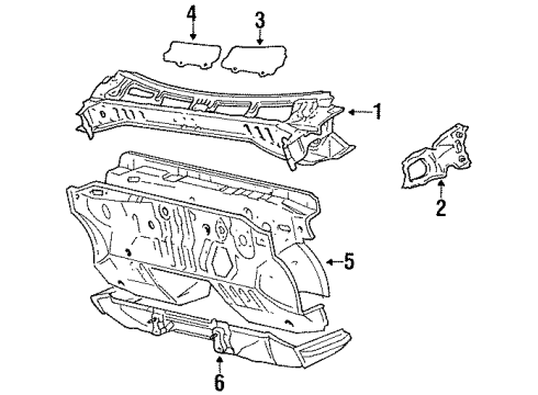 1989 Toyota Celica Cowl Dash Panel Diagram for 55101-2B010