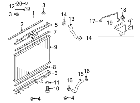 2010 Nissan Cube Radiator & Components Hose-RESERVER Tank Diagram for 21741-1FA0A