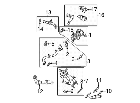 2021 Ford Bronco EGR System Cooler Diagram for LB5Z-9F464-C