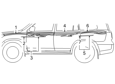 2009 Toyota Land Cruiser Stripe Tape Stripe Tape Diagram for 75982-60A60-F0