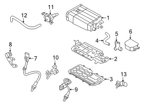 2015 Kia K900 Emission Components Bracket-RO2-LH Diagram for 94760-3F240