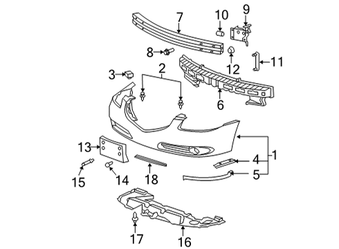 Diagram for 2010 Buick Lucerne Front Bumper
