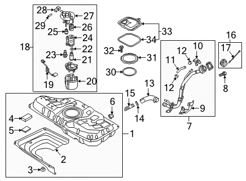 2020 Hyundai Elantra GT Fuel Supply Plate-Fuel Pump Diagram for 31158-F2000