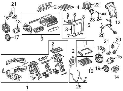 2011 Buick LaCrosse A/C Evaporator & Heater Components Wire Harness Diagram for 13279872