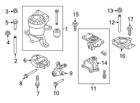 2017 Lincoln MKZ Engine & Trans Mounting Upper Mount Diagram for HP5Z-6068-C