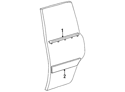 1995 Toyota Land Cruiser Exterior Trim - Rear Door Body Side Molding Diagram for 75742-60090