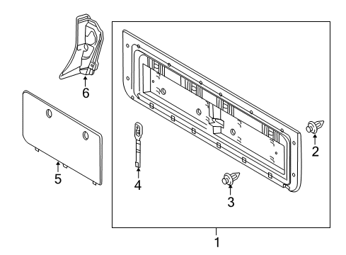 2017 Toyota Land Cruiser Interior Trim - Tail Gate Trim Cover Diagram for 64880-60060-A0